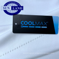 100% poliéster tecido de bloqueio de malha 150gsm 50% coolmax DTY incluído